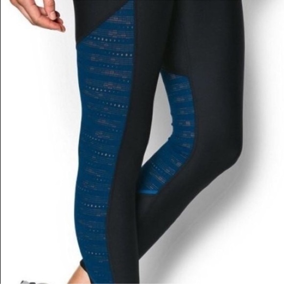 UNDER ARMOUR UA Heatgear Supervent Crop Capri Leggings Black Blue NWT Womens XS - Picture 4 of 11